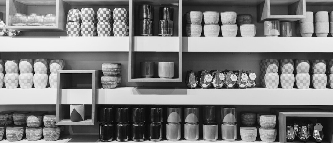 organized bathroom shelves